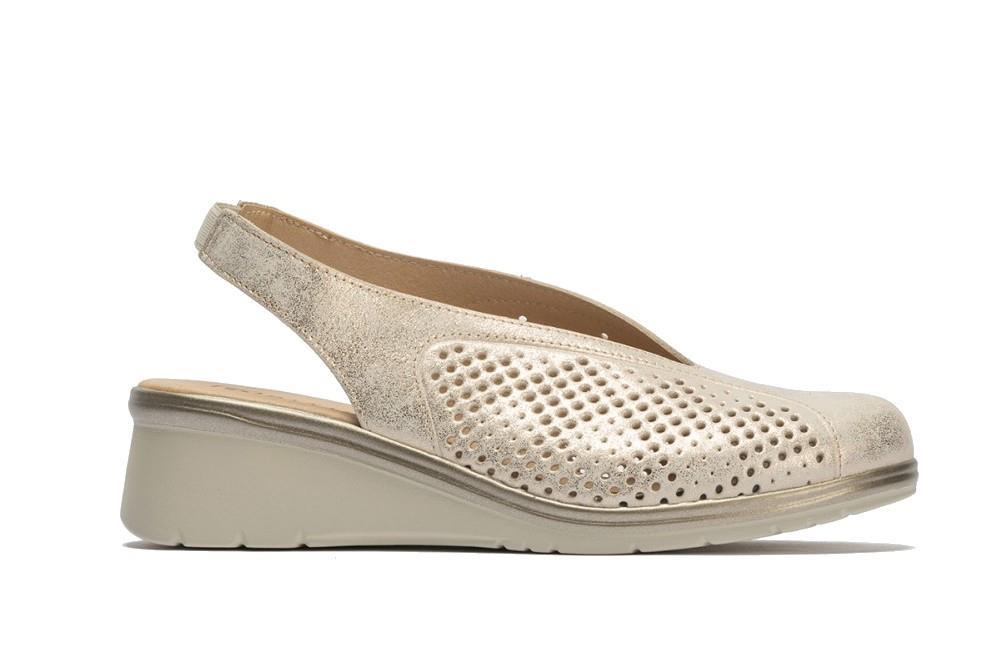 Zapatos destalonados Pitillos 5743 en oro para mujer