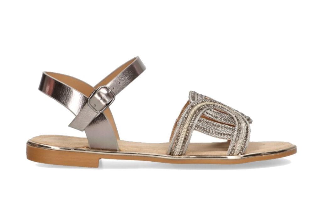 Sandalias planas Etika 10017 en plomo para mujer