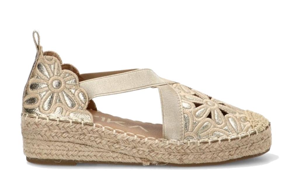Alpargata de Cuña Media ARMONY 20039 Oro para Mujer Elegante y Cómoda