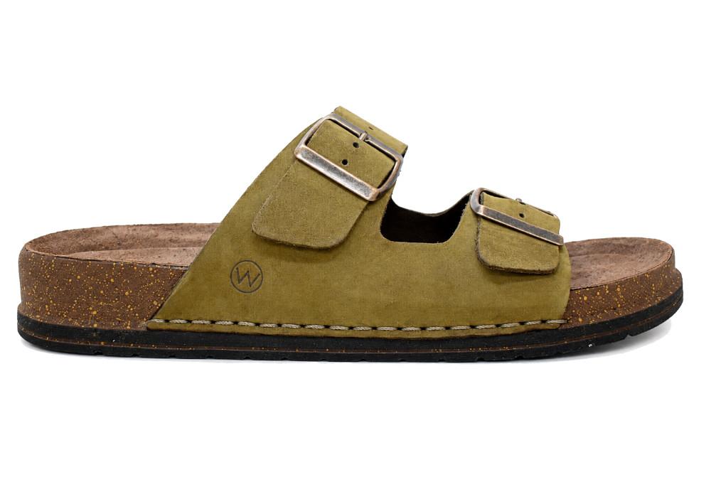 Sandalias bio Walk & Fly Oslo 50050 en color caqui para hombre de piel