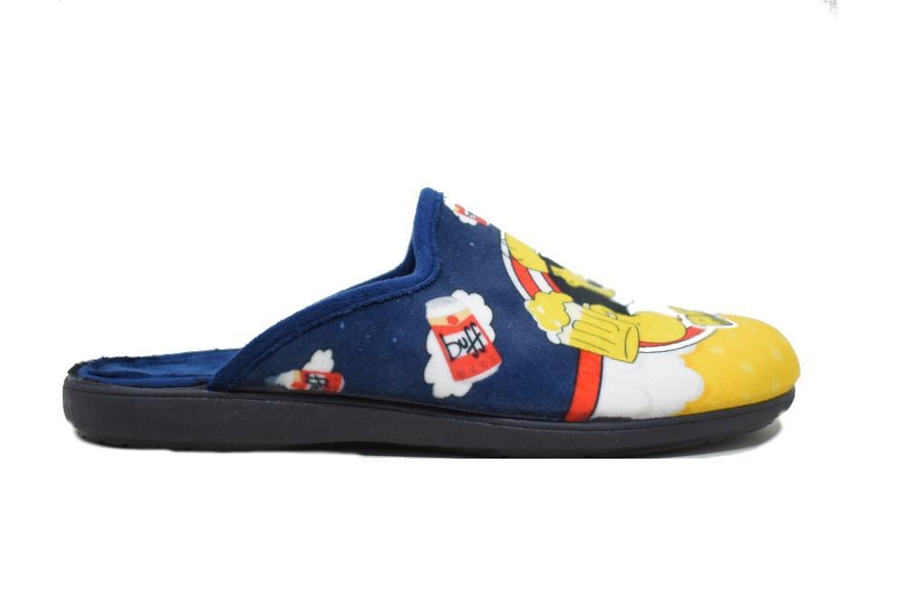 Zapatillas de casa destalonadas Homer cerveza en azul