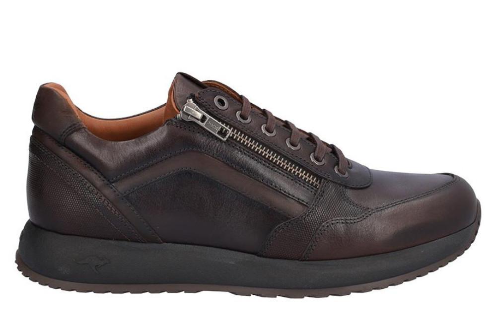 Zapatos deportivos de piel Kangaroos 1236-18 marrones con cremallera para hombre