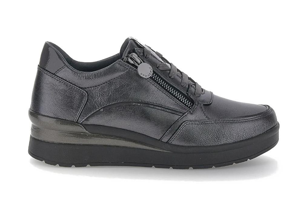 Zapatillas mujer Stonefly Cream 58 gris oscuro de piel con cremallera 221733