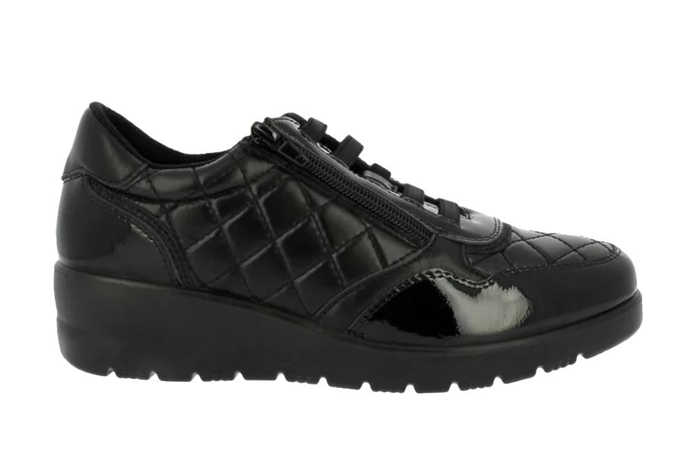 Zapatos deportivos Doctor Cutillas 45415 negros para mujer con cuña y plantilla extraíble