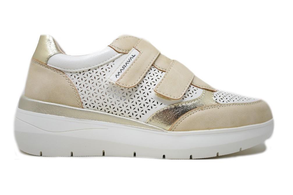 Zapatillas deportivas Maraval W0423 cómodas y modernas de color beige