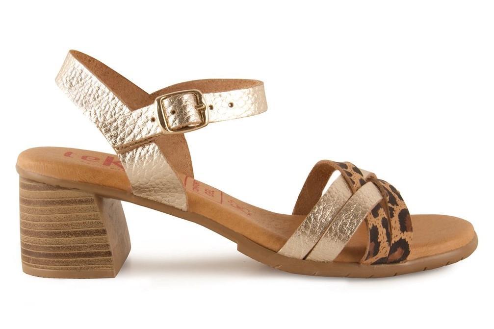 Sandalias con tacón Tekila 305 en platino para mujer