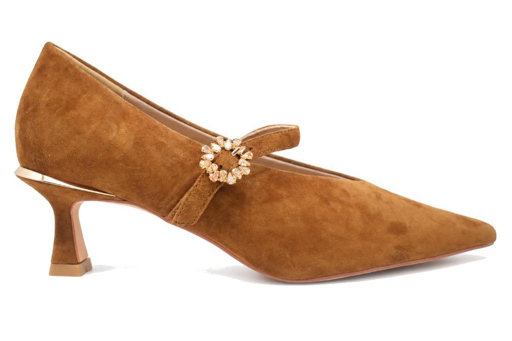 Zapato de tacón de fiesta Alma en Pena I260222 Camel de Ante para mujer