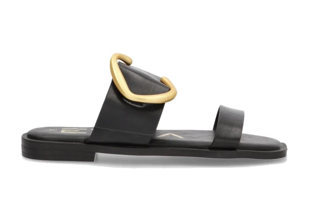 Sandalia planas Etika 10049 en negro para mujer