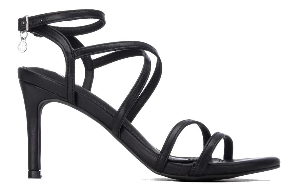 Zapatos de fiesta Xti 145460 en negro– Sandalia de mujer elegante con tiras finas y tacón fino de 8 cm