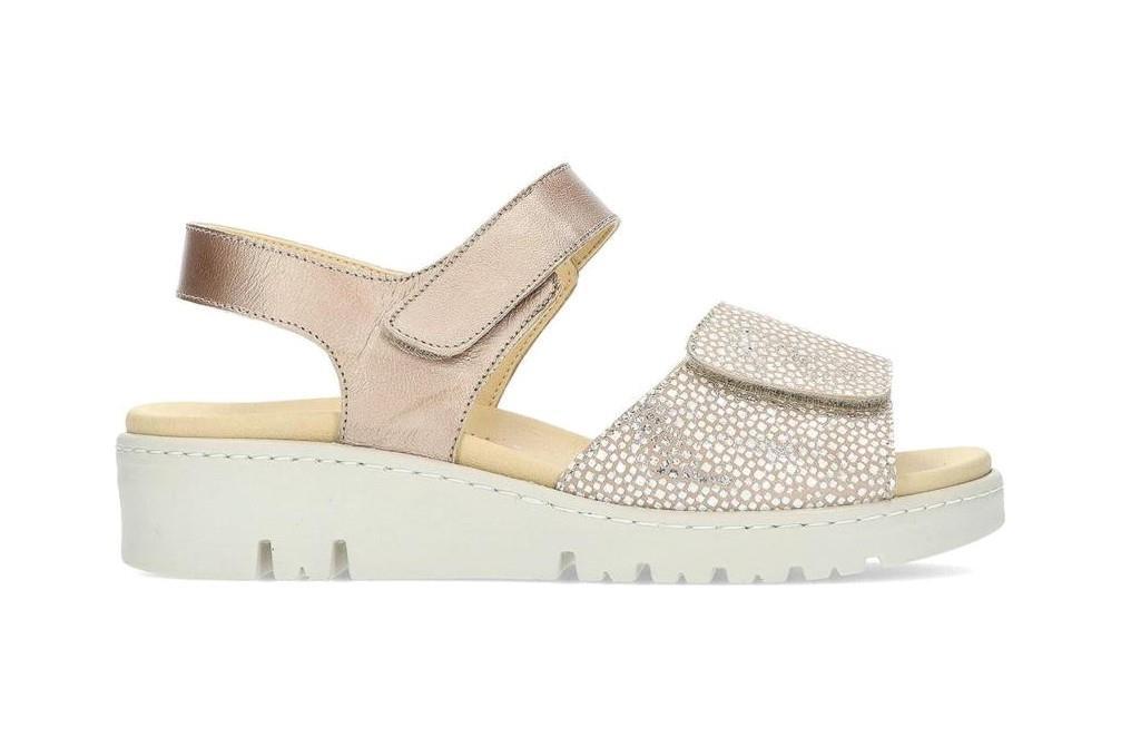 Sandalias con cuña Doctor Cutillas 36104 en beige para mujer