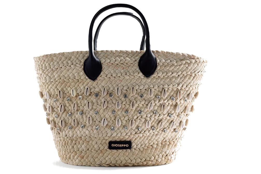 Bolso Capazo Gioseppo Caguayan 78269 Natural de Rafia con Cremallera para Mujer