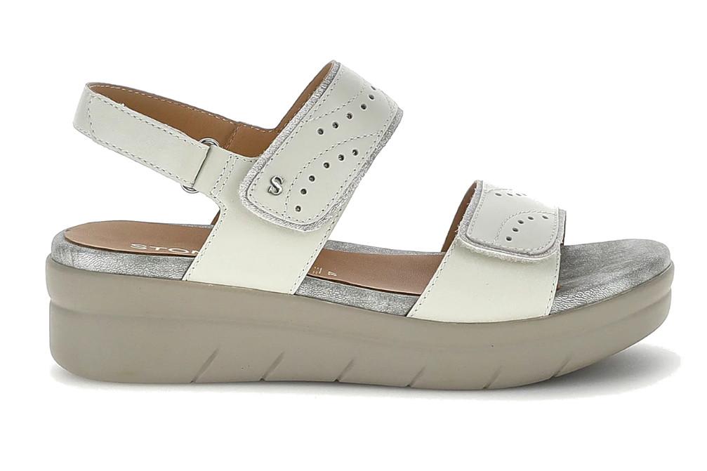 Sandalias con cuña AQUA III 31 Stonefly 223653en gris claro piel napa con glitter