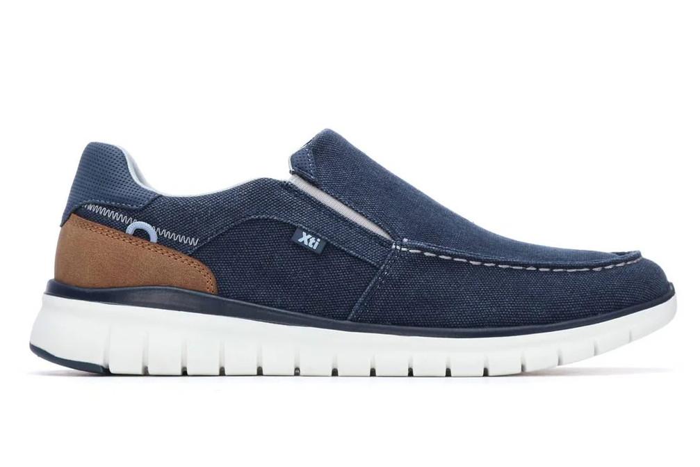 Mocasín de lona para hombre XTI 145763 en azul Vegano Textil Casual sin Cordones