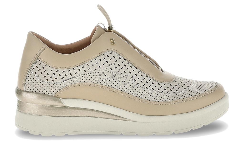 Zapatillas deportivas Stonefly 223606 en beige piel con cuña