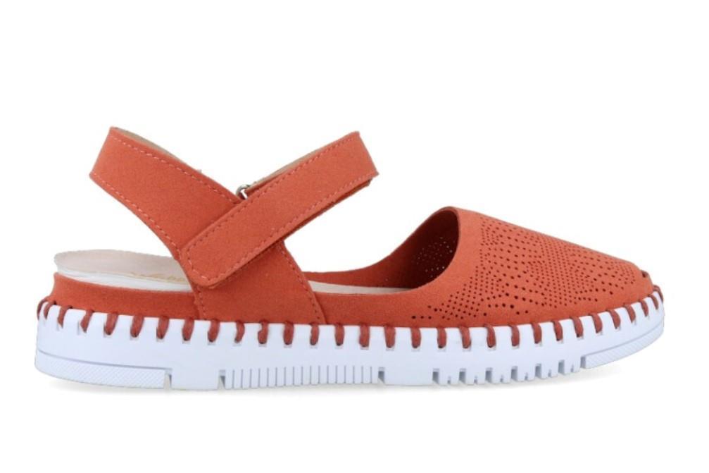 Sandalias planas Walk & Fly Emma LC-10001 A5 en rojo para mujer