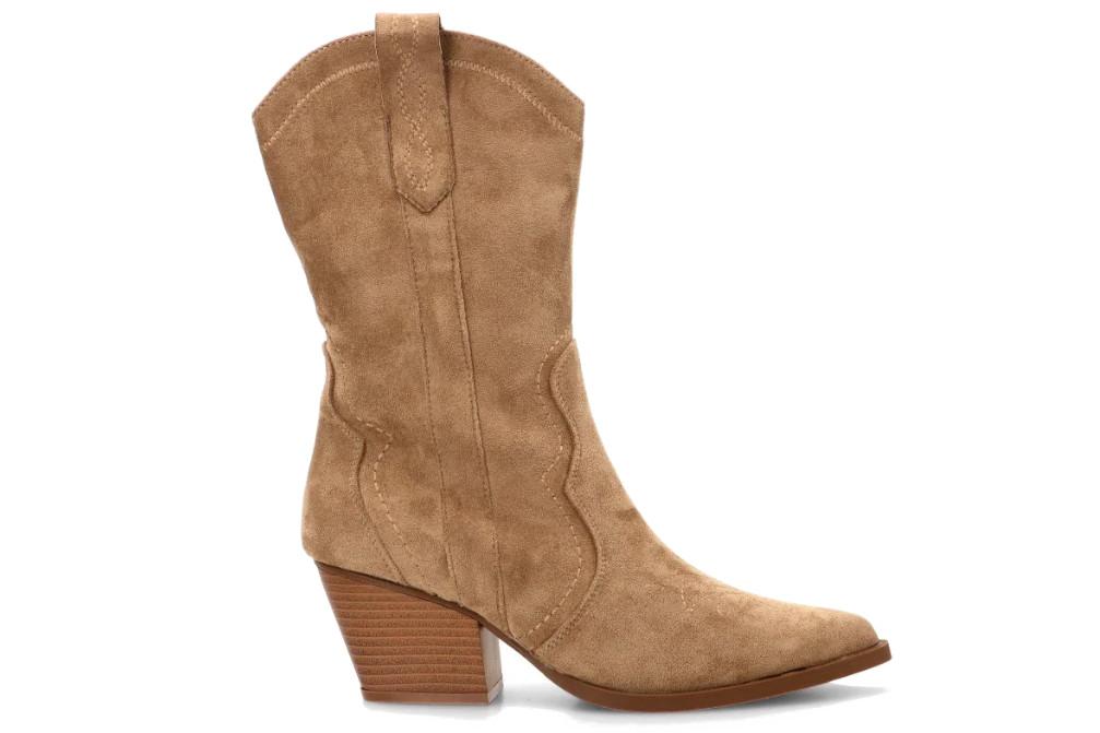 Botas cowboy Etika Martina 110564 beige con detalle zigzag