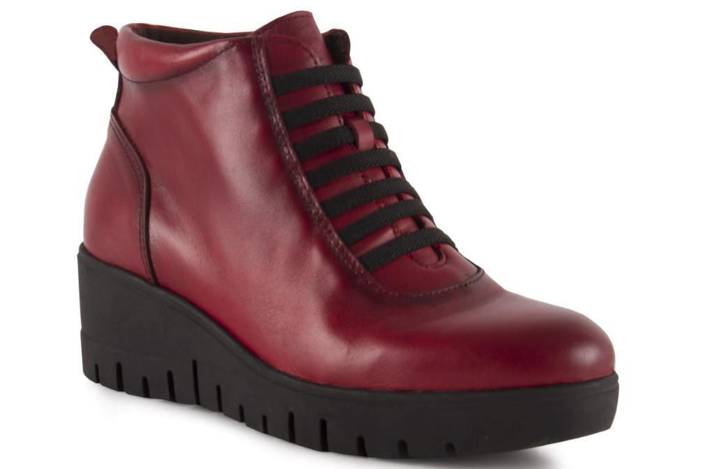 Botines con cuña Chamby 1906 en rojo para mujer