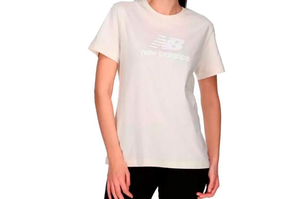 Camiseta de manga corta New Balance WT41502 en beige para mujer