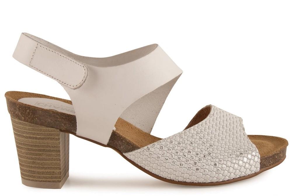Sandalias con tacón Chamby 2650 en blanco para mujer