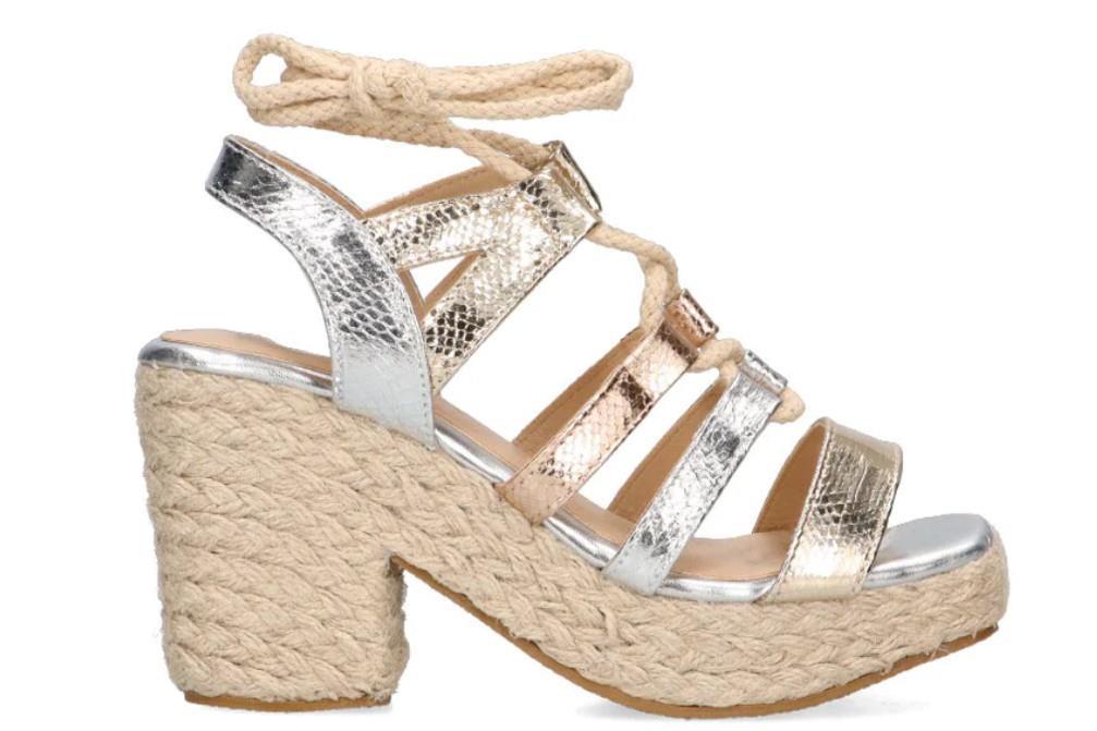 Sandalias de yute Etika las doradas 3001 en oro para mujer