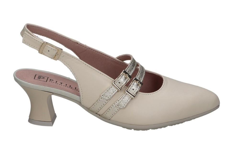 Zapatos de salón destalonados Pitillos 10517 en beige para mujer