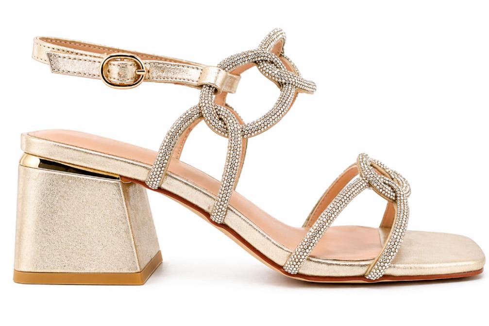 Sandalia de tacón medio cuadrado Alma en Pena V2650205 - Sandalias de fiesta brillantes