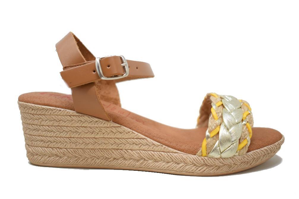 Sandalias con Cuña TEKILA 2543 en cuero para mujer