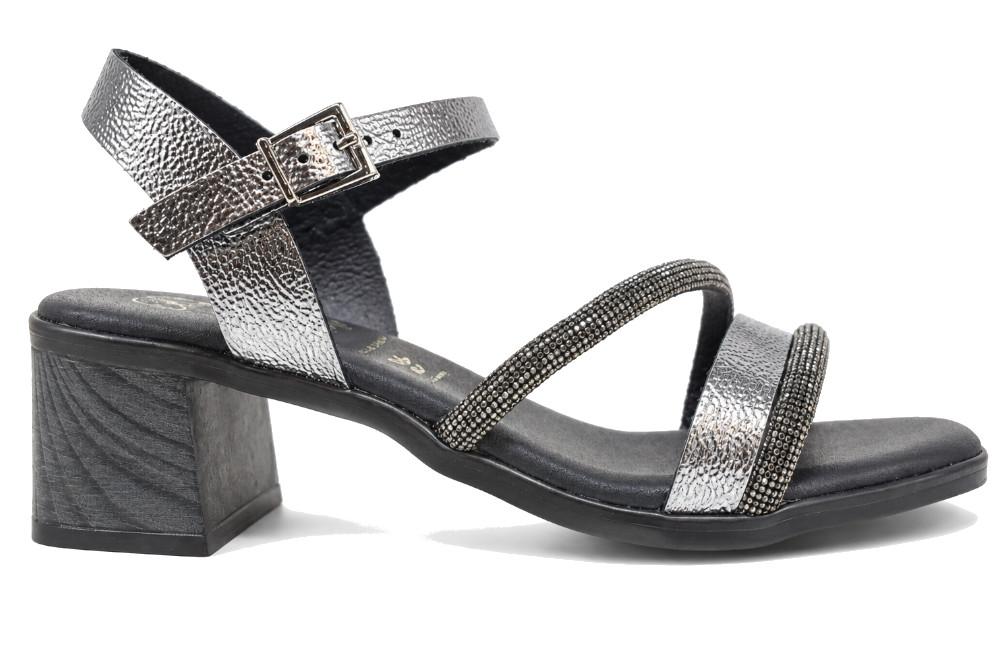 Sandalias de tacón medio Oh! My Sandals 5905 Acero para mujer - Sandalias de fiesta tiras Brillantes