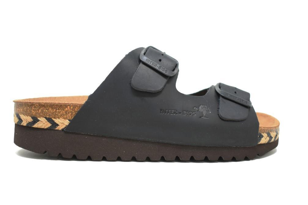 Sandalias con plataforma Inter-bios 7206-C en negro para mujer