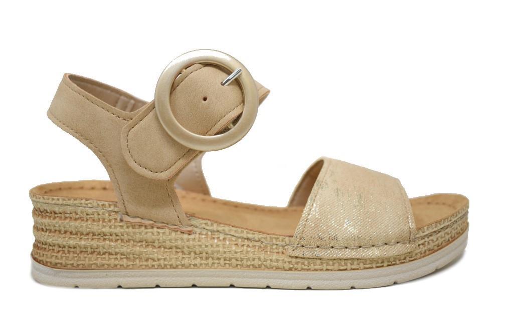 Inblu Sandalias con cuña mod RV000013 en beige para mujer