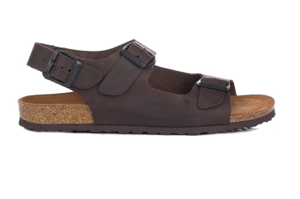 Sandalias cómodas Inter Bios 9567 en moka para hombre
