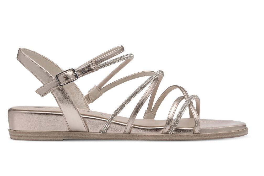 Sandalias planas de fiesta Tamaris 1-28103-42-933 en oro para mujer