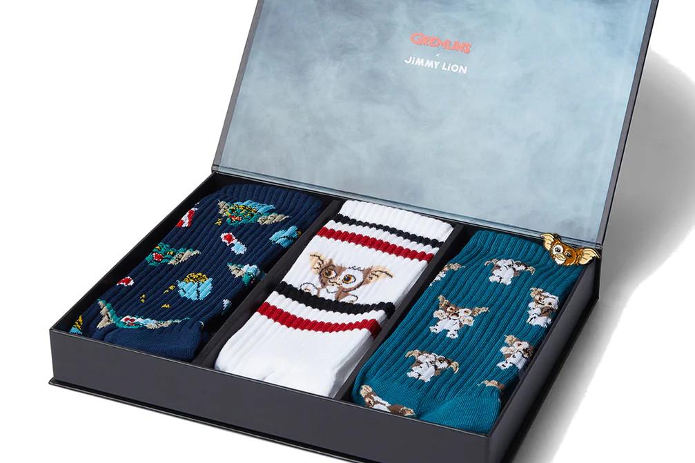 Pack regalo de 3 calcetines Jimmy Lion Athletic Gremlins con pin de Gizmo