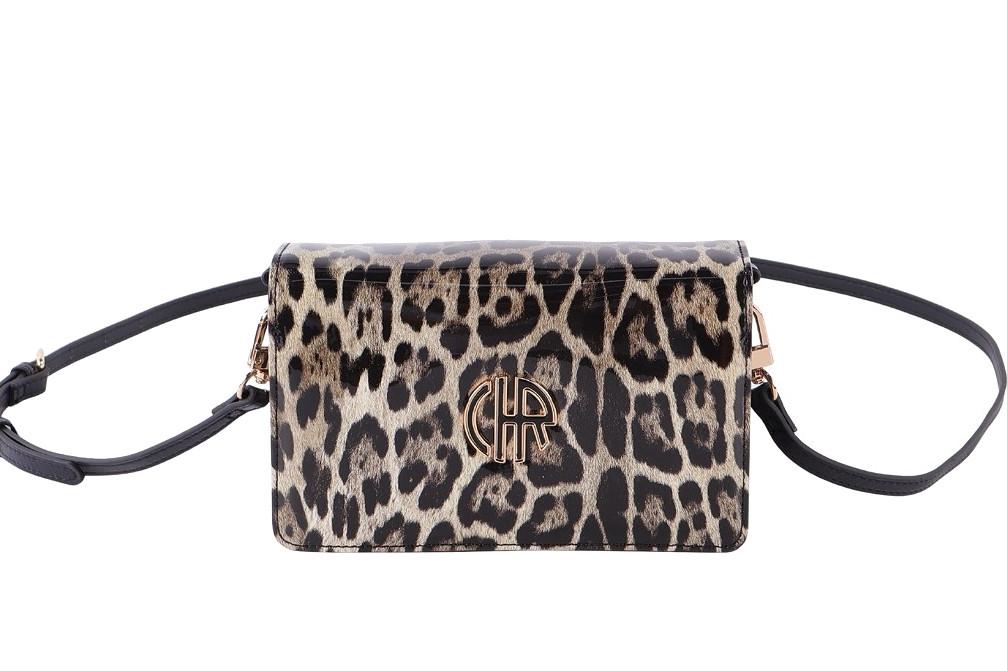 Bolso mini bandolera Cacharel H262090 taupe animal print de vinilo