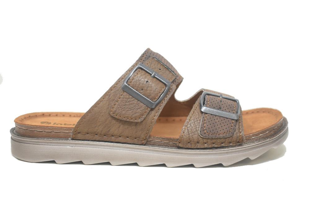 Sandalia cómodas Inblu BU000019 Tipo Chancla con Planta de Piel y Hebillas Ajustables para hombre