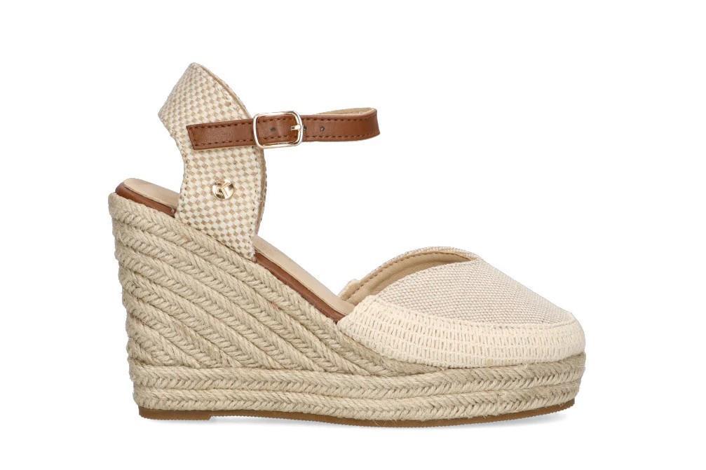 Alpargatas con cuña Etika 20002 en beige para mujer