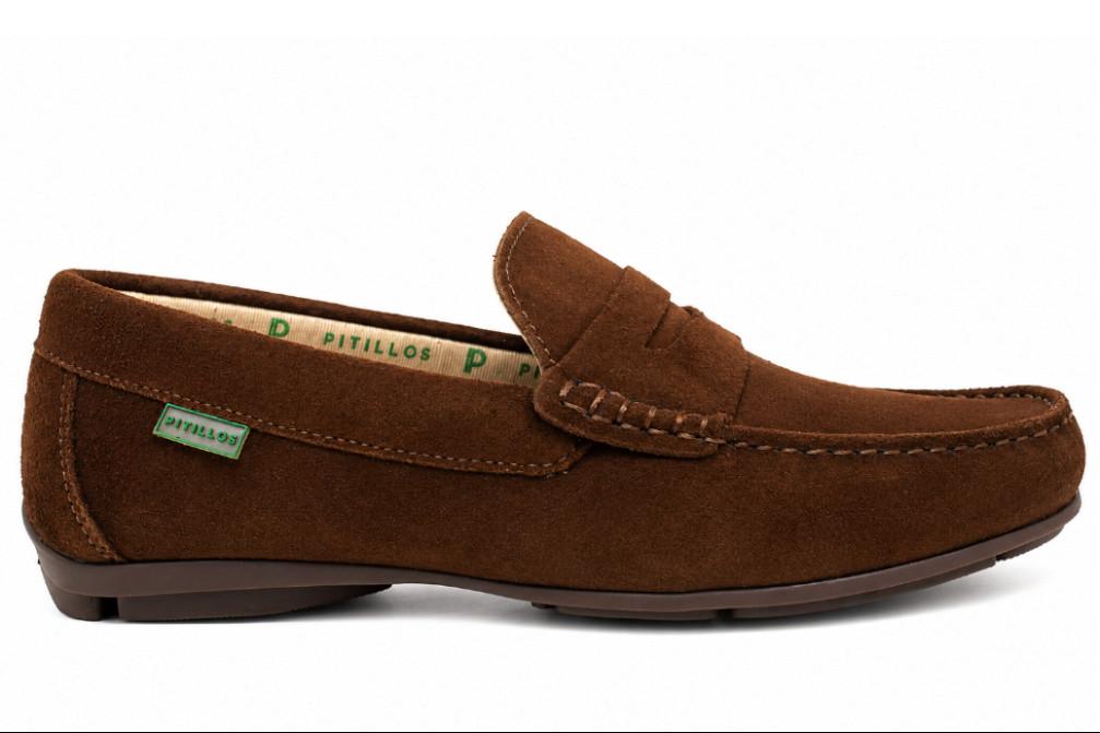Mocasín náutico Pitillos PIERO 40350 marrón en serraje marrón – Zapato cómodo y elegante para hombre