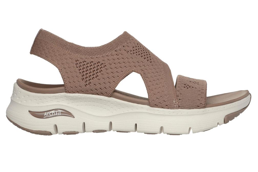 Sandalias deportivas Mujer Skechers Arch Fit 119458 taupe | Plataforma Confort y Soporte Plantar