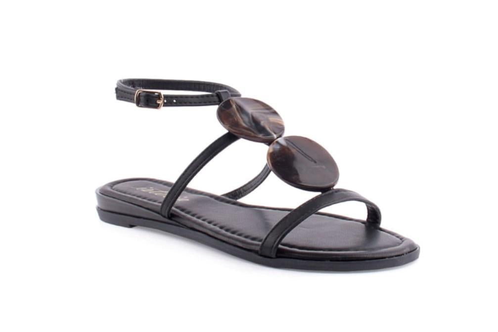 Sandalias planas Isteria 23160 en negro para mujer