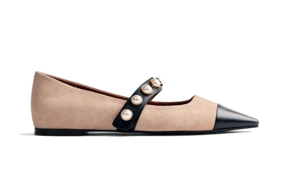 Bailarinas Gioseppo Galien 76159 Nude de efecto Ante con Perlas