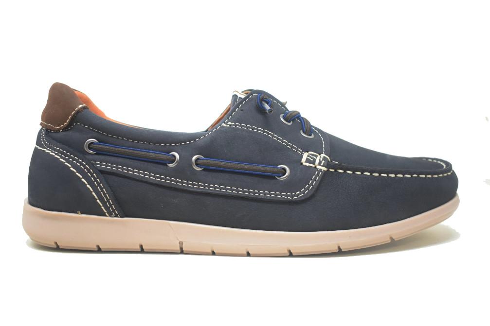 Náutico Luisetti 37208NO en color azul marino para hombre. Zapatos de Piel con Cordones