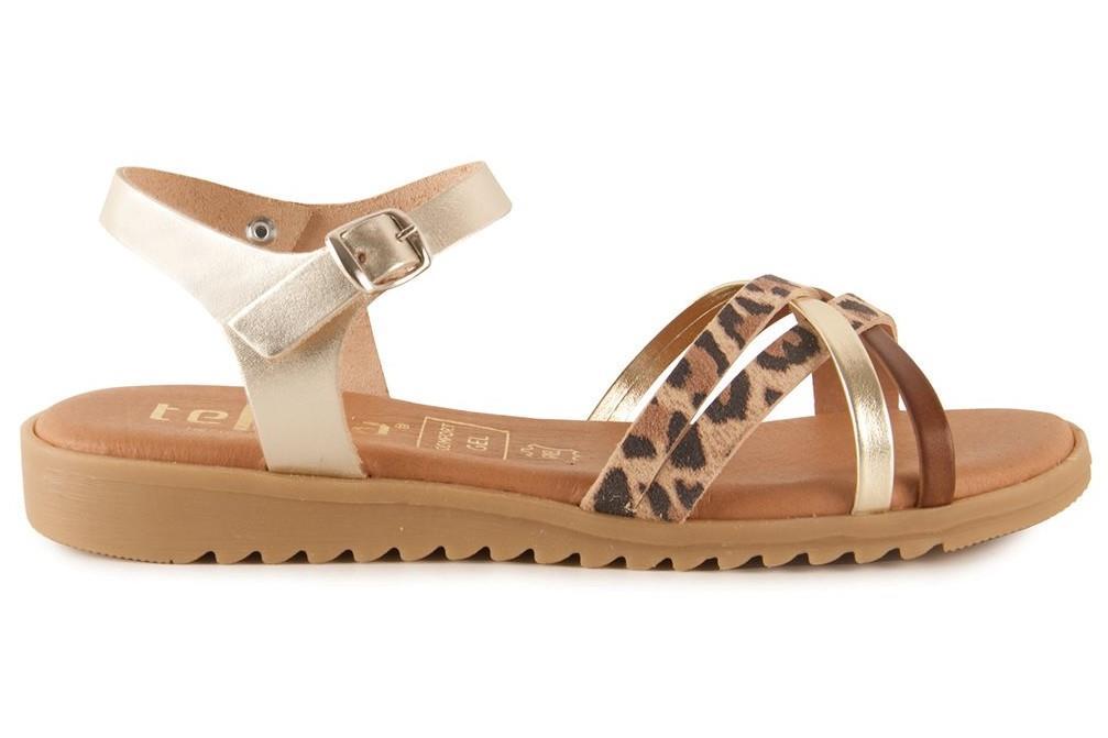 Sandalias planas Tekila 13153 leopardo para mujer