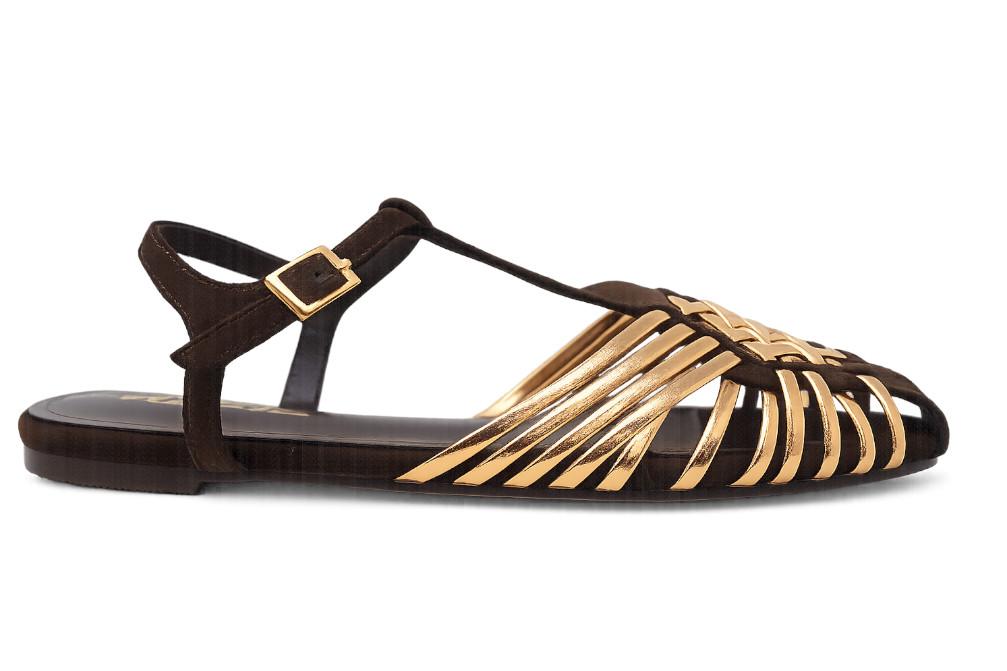 Sandalias Cangrejeras ISTERIA 1089 Marrón para mujer | Sandalia Plana Cómoda y Casual