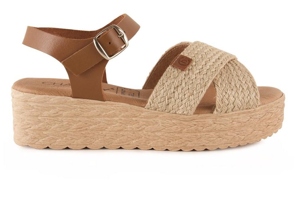Sandalias con plataforma Chamby 314 en natural para mujer