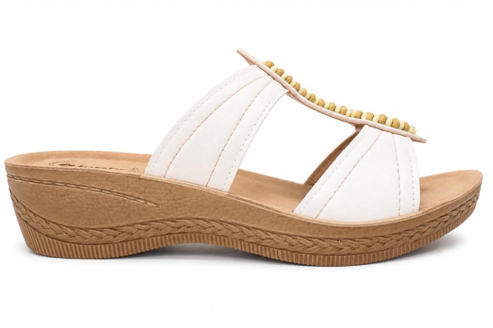 Sandalias con cuña cómoda Inblu DL000003 Blancos Tipo Zueco con Planta Anatómica