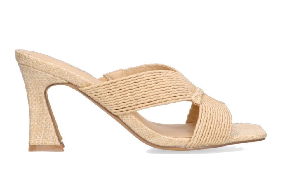 Mule de tacón etika 900015 en beige para mujer