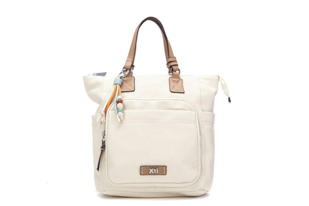 Bolso mochila para mujer XTI 184621 beige– Shopper Convertible con Asas y Diseño Versátil