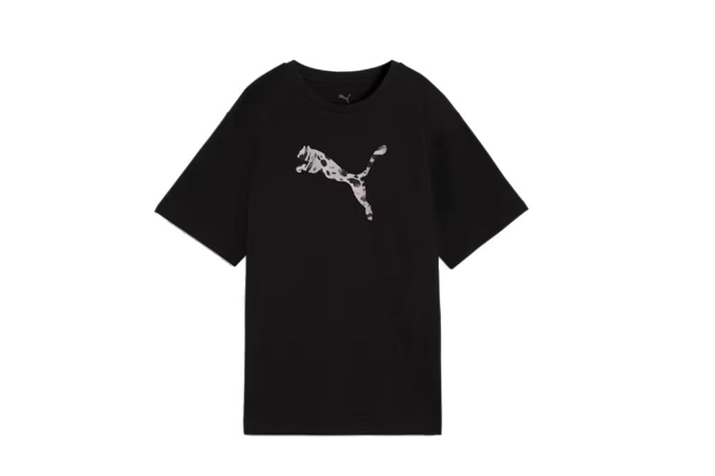 Camiseta holgada PUMA Essentials Graphics Animal para mujer negra 691821