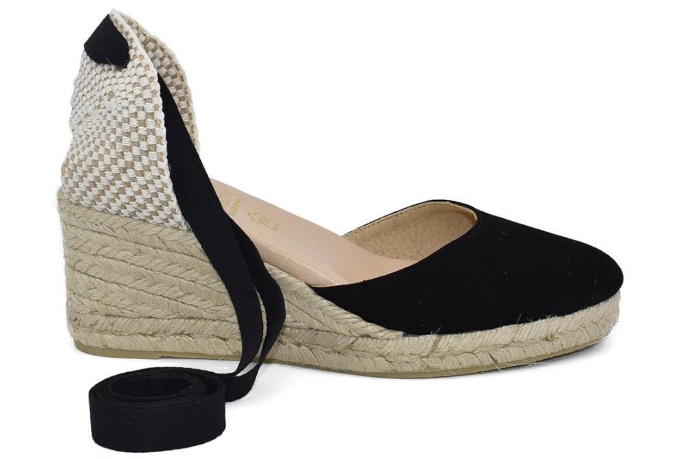 Alpargatas con cuña COKKETA 5010 en negro para mujer