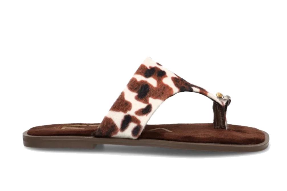 Sandalia de Dedo planas ETIKA Capri 10172 Animal Print – Sandalias Planas Estampado Vaca para mujer
